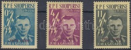 ** 1962 Gagarin 'POSTA AJRORE' Felülnyomással Mi 647-649 A - Altri & Non Classificati