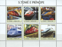 S. TOME & PRINCIPE 2003 - T.G.V Trains 6v - Sao Tome En Principe