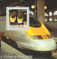 S. TOME & PRINCIPE 2003 - Eurostar Trains S/s - Sao Tome En Principe