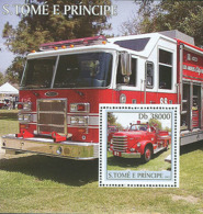S. TOME & PRINCIPE 2003 - Fire Engines S/s - Sao Tome And Principe