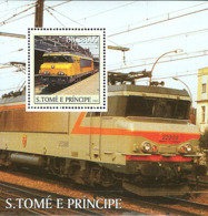 S. TOME & PRINCIPE 2003 - French Trains S/s - Sao Tome En Principe