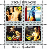 S. TOME & PRINCIPE 2004 - Nude Patings ( Belgiques - Phileuro 2004) 4v - YT 1962-1965,  Mi 2687-2690 - Sao Tome And Principe