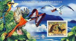 S. TOME & PRINCIPE 2007 - Butterflies, Birds, Lizard S/s - YT 374,  Mi 3047/BL592 - Sao Tomé Y Príncipe