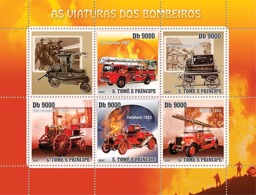 S. TOME & PRINCIPE 2007 - Fire Engines 5v - YT 2308-2312, Mi 3175-3179 - Sao Tome And Principe