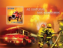 S. TOME & PRINCIPE 2007 - Fire Engines S/s - YT 395, Mi 3180/BL618 - Sao Tome And Principe