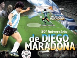 S. TOME & PRINCIPE 2010 - 50th Anniversary Of Diego Maradona S/s - YT 544, Mi 4405/BL.758 - Sao Tome And Principe