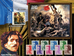 S. TOME & PRINCIPE 2010 - Stamp On Stamp - Eugene Delacroix (1798-1863) "Liberty Leading Of S/s - YT 583, Mi 4692/BL.802 - Sao Tome Et Principe