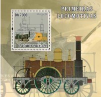 S. TOME & PRINCIPE 2007 - Steam Trains S/s - São Tomé Und Príncipe