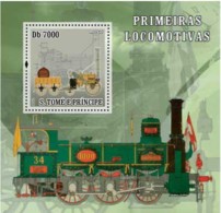 S. TOME & PRINCIPE 2007 - Steam Trains S/s - São Tomé Und Príncipe
