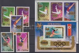 ** 1983 Nyári Olimpia, Los Angeles Sor Mi A2130-A 2134 + Kisív Mi A 2130-A 2135 + Blokk A 98 - Andere & Zonder Classificatie