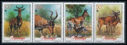 ** 1991 WWF Antilop Négyescsík,
WWF Antelope Stripe Of 4
Mi 1231-1234 - Otros & Sin Clasificación