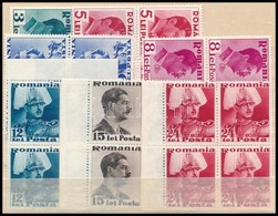 ** 1935/1940 II. Károly Király 7 Klf érték 4-es Tömbökben Mi 494, 497, 500-501, 503-504, 507 - Sonstige & Ohne Zuordnung