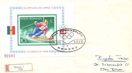 1978 Téli Olimpia Vágott Blokk Mi 129 Ajánlott Levélen - Otros & Sin Clasificación