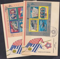 1975 Évfordulók-események Blokk Pár Mi 26-27 FDC-n - Otros & Sin Clasificación