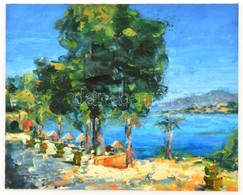 Jelzés Nélkül: Mediterrán Hangulat, Olaj, Kasírozott Vászon, 20×25 Cm - Altri & Non Classificati