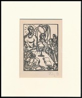 Fáy Dezső (1888-1954): Lovag. Fametszet, Papír, Utólagos Jelzéssel, Paszpartuban, 10×7,5 Cm - Autres & Non Classés