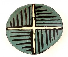 Gorka Lívia (1925-2011):  Kék Tál, Mázas Kerámia, Jelzett, Apró Kopásokkal, 19×16,5 Cm - Sonstige & Ohne Zuordnung