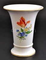 Meissen Mezei Virág Mintás Váza, Jelzett, Formaszámmal: 478, Hajszál Repedéssel, M:16,5 Cm - Sonstige & Ohne Zuordnung