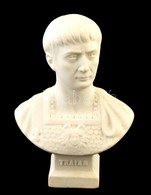Traianus Császár Mellszobra, Biszkvit Porcelán, Jelzett, Apró Kopásokkal, M: 19 Cm - Altri & Non Classificati