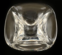 Valsaint Lambert Tálka, Formába öntött, Apró Foltokkal, Jelzett, 13,5×13 Cm - Glas & Kristall