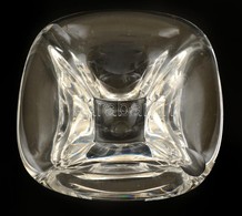 Valsaint Lambert Tálka, Formába öntött, Apró Foltokkal, Jelzett, 13,5×13 Cm - Glas & Kristal