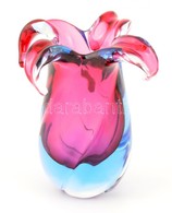 Jelzett (Murano) Szirom Váza, Hibátlan, M: 10 Cm - Glas & Kristal