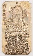 Tibeti? Istenség, Ezüstözött Fém Dombormű, Jelzett, 10×5,5 Cm - Sonstige & Ohne Zuordnung