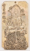 Tibeti? Istenség, Ezüstözött Fém Dombormű, Jelzett, 10×5,5 Cm - Andere & Zonder Classificatie