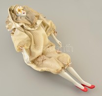 Fehér Ruhás, Hosszú Sipkás Női Velencei Figura, Porcelán Végtagokkal, Kis Sérüléssel, H: 44 Cm - Altri & Non Classificati