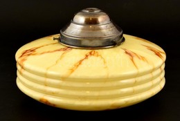 Dekoratív üveg Lámpabúra, Fém Szerelékkel, Apró Kopásokkal, D: 24,5 Cm - Andere & Zonder Classificatie
