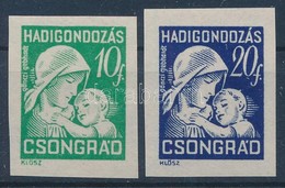 Csongrád 1941 10f és 20f Hadigondozás Bélyegek Használatlan, Fogazatlan Próbanyomatai - Non Classés