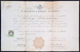 1872 Váltóügyvédi Oklevél Hetey Ábrahám Részére  46x31 Cm - Zonder Classificatie