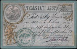 1880 Vadászjegy II. Tip  Vadászati Jegy / Hunting Licence - Sin Clasificación