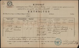 1887 Szentlőrinckáta, Születési Anyakönyvi Kivonat, 50 Kr Okmánybélyeggel - Sin Clasificación