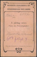 1906 MSzDP Párttagkönyv - Zonder Classificatie