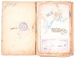 1910 Aradi Asszony Cselédkönyve, Számos Bejegyzéssel, Kissé Viseltes állapotban - Non Classificati