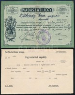 1916 Vadászati Jegy Vadászjegy + Fegyvertartási Engedély / Hunter Licence - Ohne Zuordnung