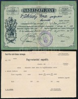 1916 Vadászati Jegy Vadászjegy + Fegyvertartási Engedély / Hunter Licence - Zonder Classificatie