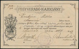 1918 Fegyveradó Igazolvány / Gun Tax Licence - Non Classificati