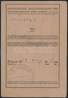 1919 MSzDP Párttagkönyv - Ohne Zuordnung
