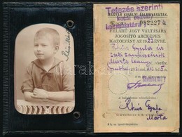 1922-1925 Szombathely,  M. Kir. Államvasutak Fényképes, Félárú Jegy Váltására Jogosító Igazolvány, Tetszés Szerinti Kocs - Zonder Classificatie