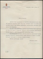 1936 Bp., Budapest Székesfőváros Statisztikai Hivatala Igazgatója által írt Levél, Aláírással - Non Classificati