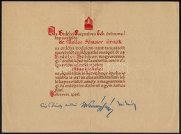 1936 Kolozsvár, Az Erdélyi Szépmíves Céh által Ajándékozott Díszoklevél, Nyomtatott Aláírásokkal, 33x25 Cm - Ohne Zuordnung