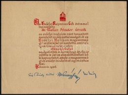 1936 Kolozsvár, Az Erdélyi Szépmíves Céh által Ajándékozott Díszoklevél, Nyomtatott Aláírásokkal, 33x25 Cm - Zonder Classificatie