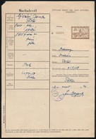 1958 Töttös, Marhalevél Okmánybélyegekkel - Non Classificati