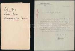 1907 Oskar Zoth és Zwaardemaker Pszichológusok Levele Klug Professzorhoz, 3 Db - Unclassified