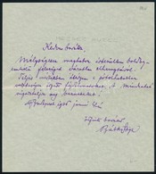 1936 Bátky Zsigmond (1874-1939), A Magyar Nemzeti Múzeum Igazgatójának Kézzel írt Levele - Ohne Zuordnung