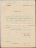 1938 Leányfalvi Lingel Károly Kormányfőtanácsos, Bútorgyáros Gépelt, Aláírt Levele Azonosítatlan Címzettnek Személyes üg - Ohne Zuordnung