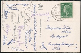 1954 A Vasas Izzó Labdarúgóinak (Bárfy, Kéri, Kovács, Stb.) Aláírásai Levelezőlapon - Sonstige & Ohne Zuordnung