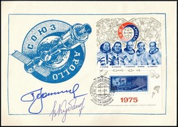 1975  Alekszej Leonov (1934- ), Valerij Kubaszov (1935-2014), A Szojuz-Apollo Program Szovjet Résztvevőinek Aláírásai Em - Sonstige & Ohne Zuordnung